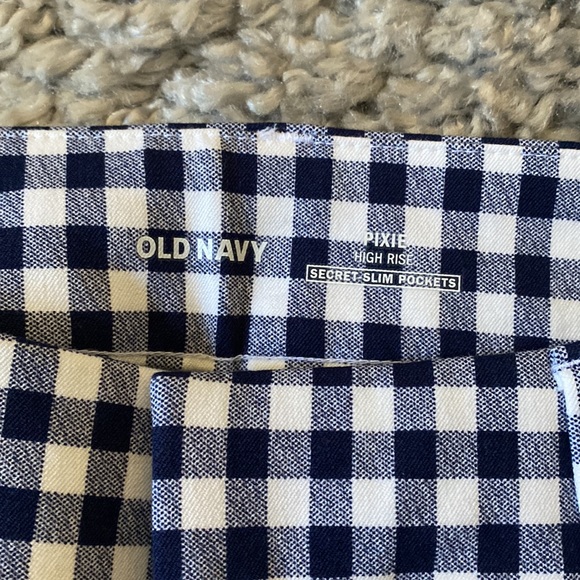 Blue Gingham High Rise Pixie Pant - Picture 3 of 4